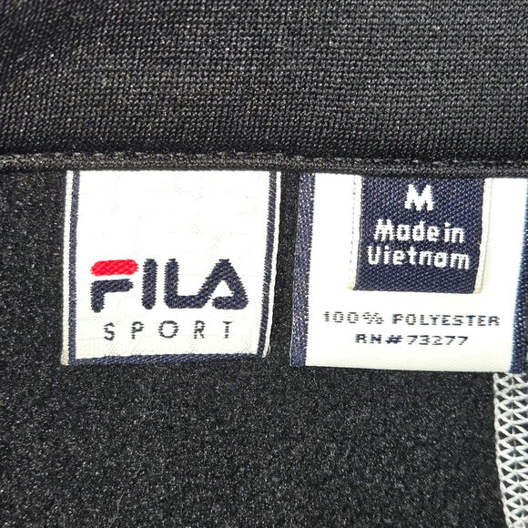 FILA Sport EUC running 1/4 zip pullover long sleeve Medium black white - Picture 5 of 16